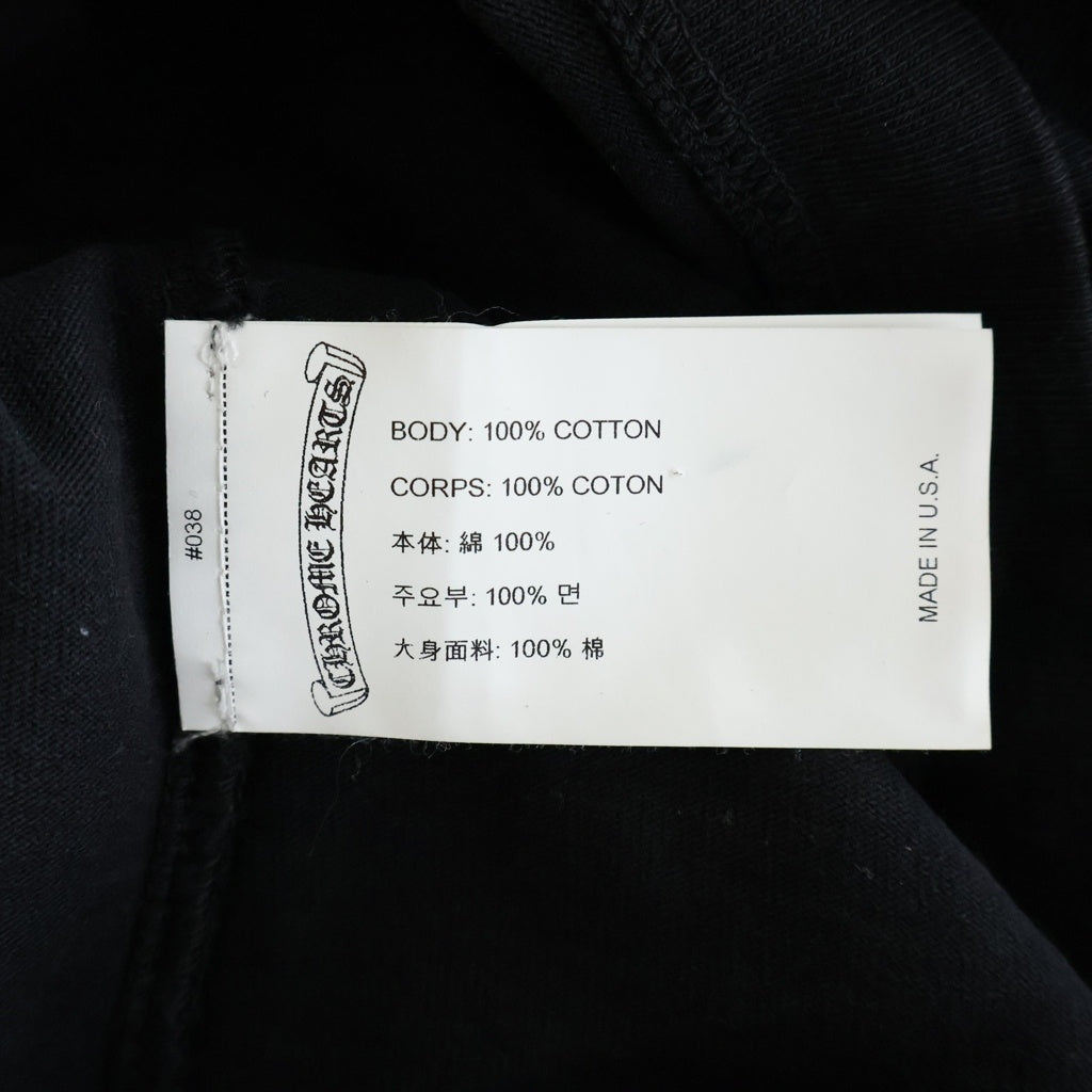 CHROME HEARTS(クロムハーツ) Y NOT Vertical Logo L/S Tee ワイノット ヴァーティカルロゴ クルーネック長袖Tシャツ ブラック