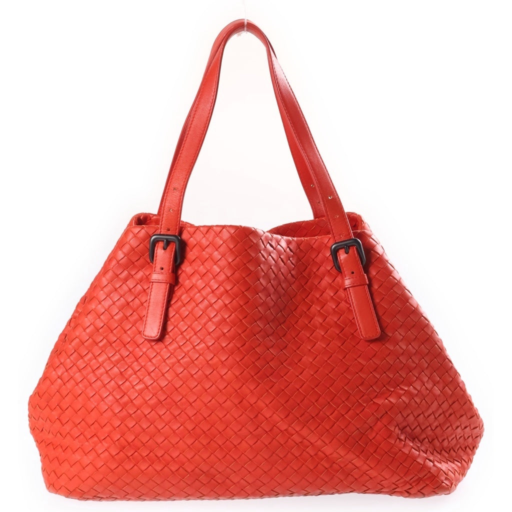 BOTTEGA VENETA(ボッテガヴェネタ) イントレチャート トートバッグ ショルダートート レザー 189632 VQ131 6453 オレンジ レディース