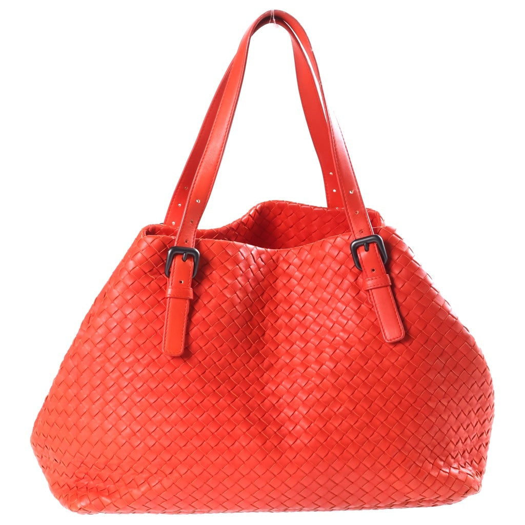 BOTTEGA VENETA(ボッテガヴェネタ) イントレチャート トートバッグ ショルダートート レザー 189632 VQ131 6453 オレンジ レディース