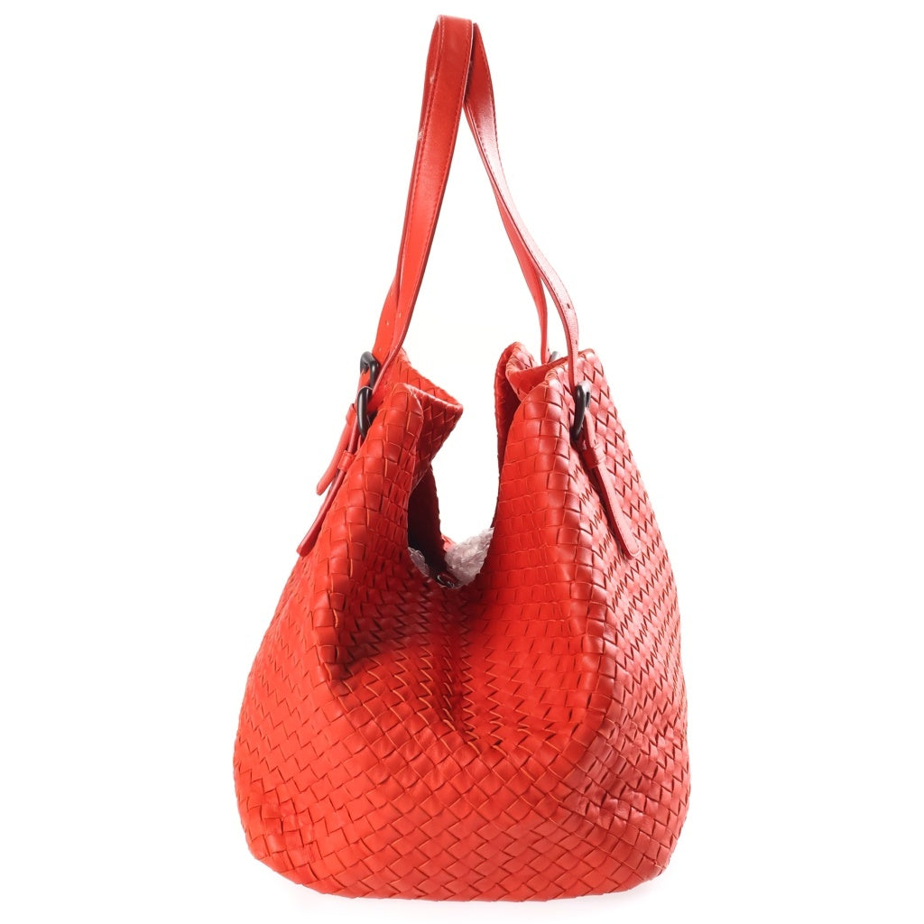 BOTTEGA VENETA(ボッテガヴェネタ) イントレチャート トートバッグ ショルダートート レザー 189632 VQ131 6453 オレンジ レディース