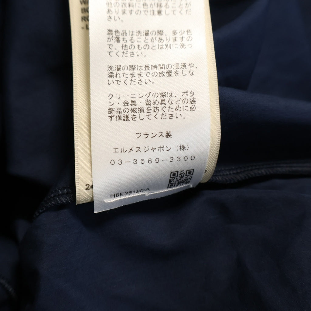 HERMES(エルメス) BEACH CAFTAN ビーチカフタンドレス 刺繍 半袖ワンピース H6E3518DAI734 ネイビー レディース
