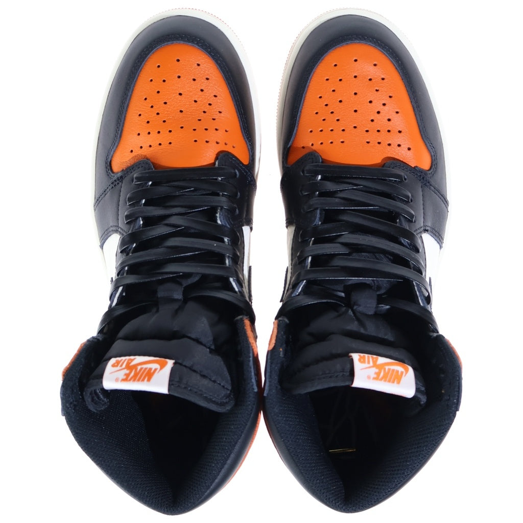NIKE(ナイキ) AIR JORDAN 1 RETRO HIGH OG SHATTERED BACKBOARD エアジョーダン1 レトロ シャッタードバックボード ハイカットスニーカー US9.5/27.5cm オレンジ/ブラック DZ5485-008