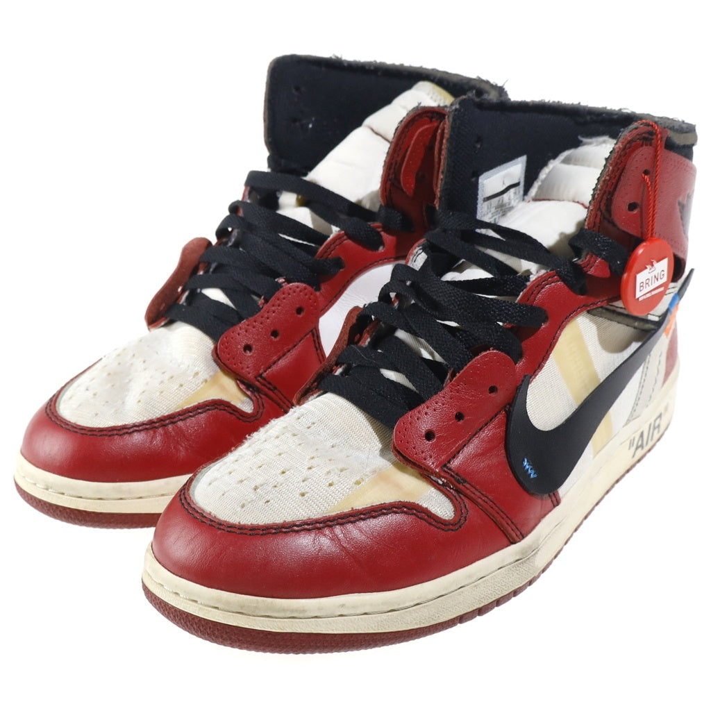 NIKE(ナイキ) ×OFF-WHITE THE 10 AIR JORDAN 1 CHICAGO オフホワイト ザテン エアジョーダンシカゴ ハイカットスニーカー US8/26.0cm ホワイト/レッド AA3834-101