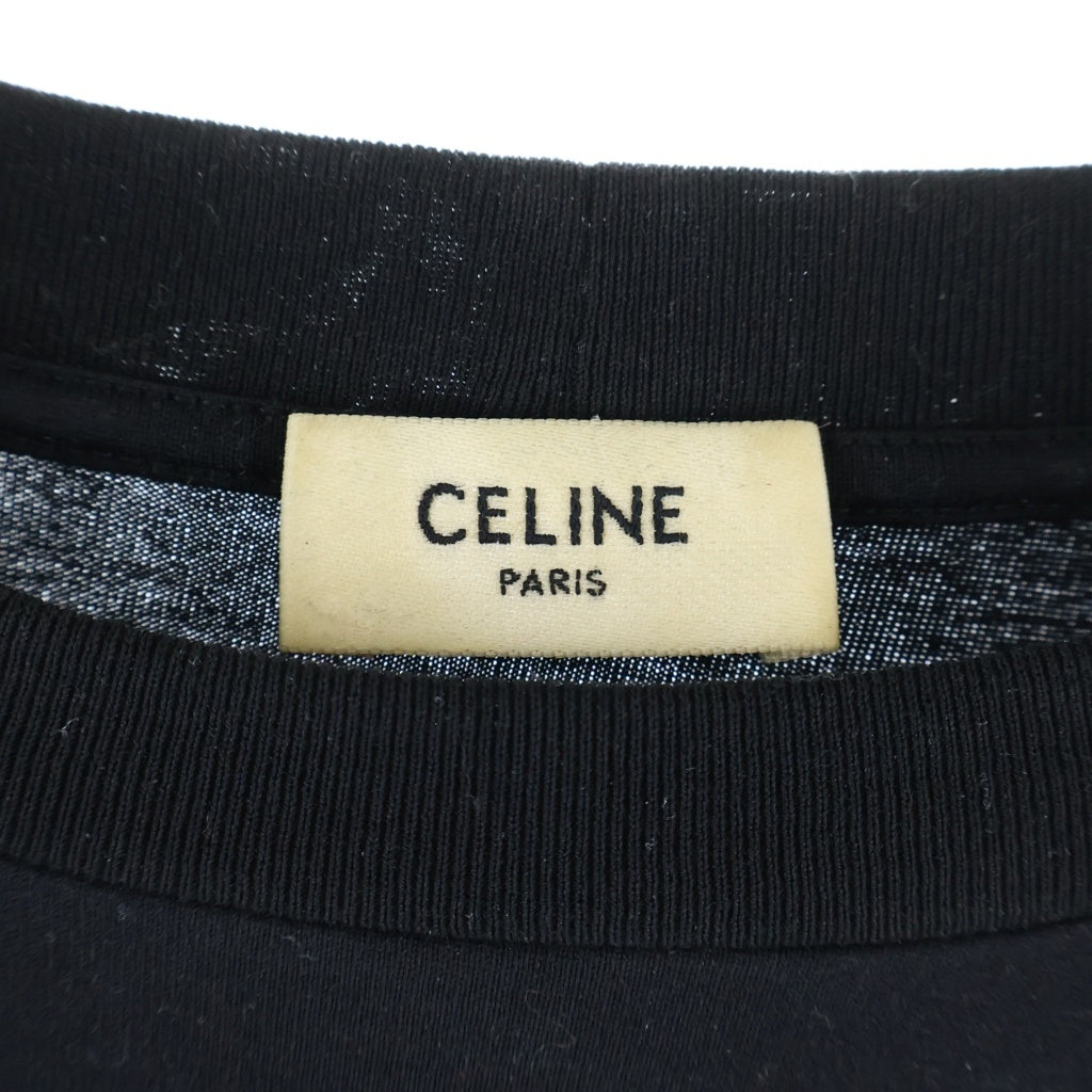 CELINE(セリーヌ) 23SS ラインストーンロゴプリント半袖Tシャツ 2X49F671Q ブラック