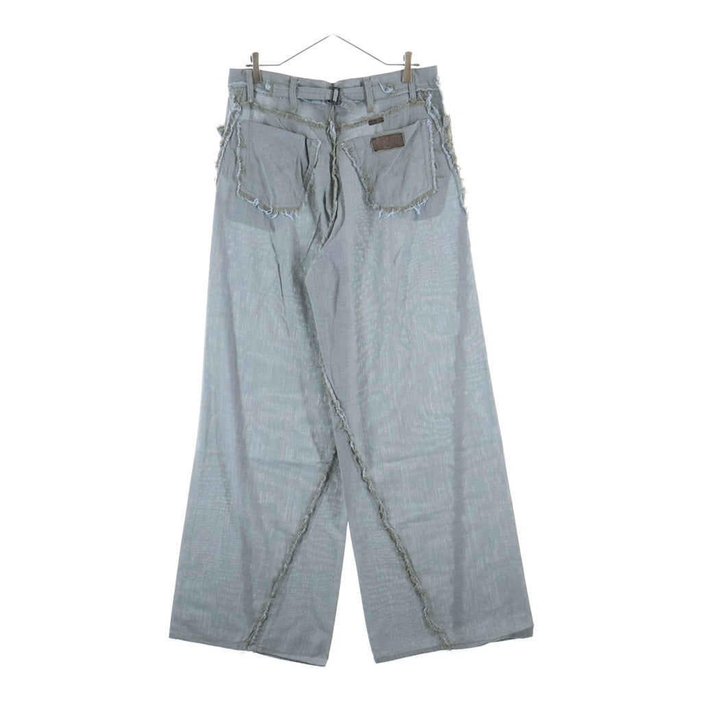 MINUS(マイナス) Slash Seam Twist Wide Trousers スラッシュ ツイスト ワイド トラウザー グレー M-24F-PT007