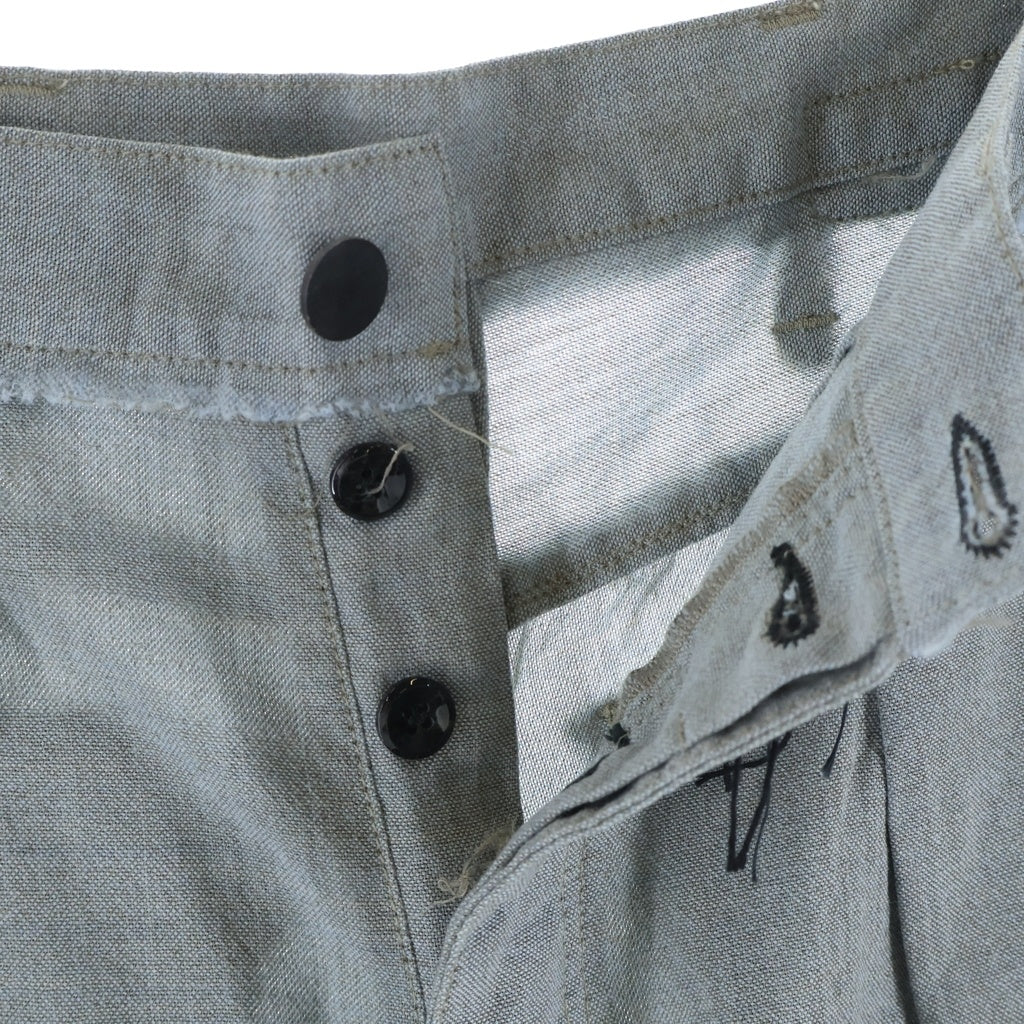 MINUS(マイナス) Slash Seam Twist Wide Trousers スラッシュ ツイスト ワイド トラウザー グレー M-24F-PT007