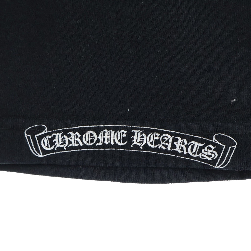 CHROME HEARTS(クロムハーツ) OLD NECK LOGO BACK FLRL LRG CRS S/S TEE オールド ネックロゴ バックフローラル ラージクロスプリント半袖Tシャツ ブラック