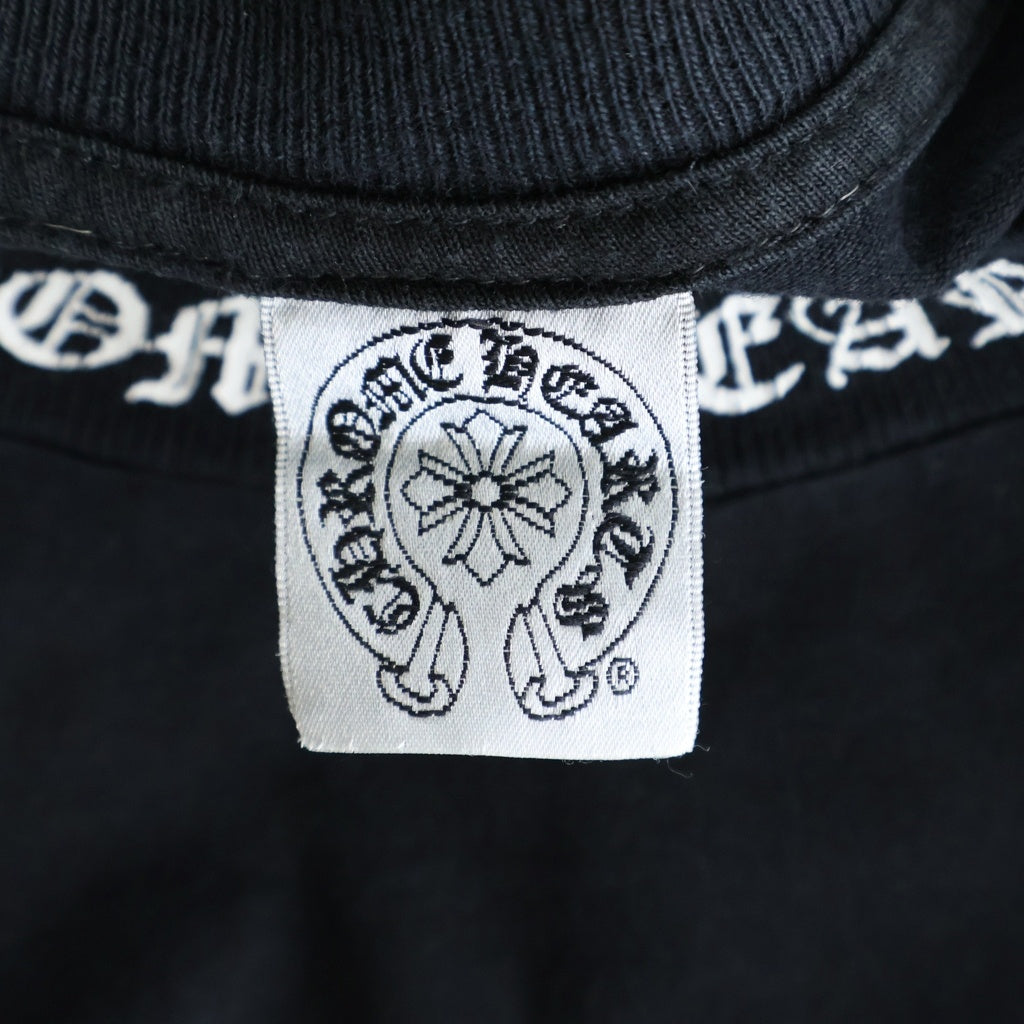 CHROME HEARTS(クロムハーツ) OLD NECK LOGO BACK FLRL LRG CRS S/S TEE オールド ネックロゴ バックフローラル ラージクロスプリント半袖Tシャツ ブラック