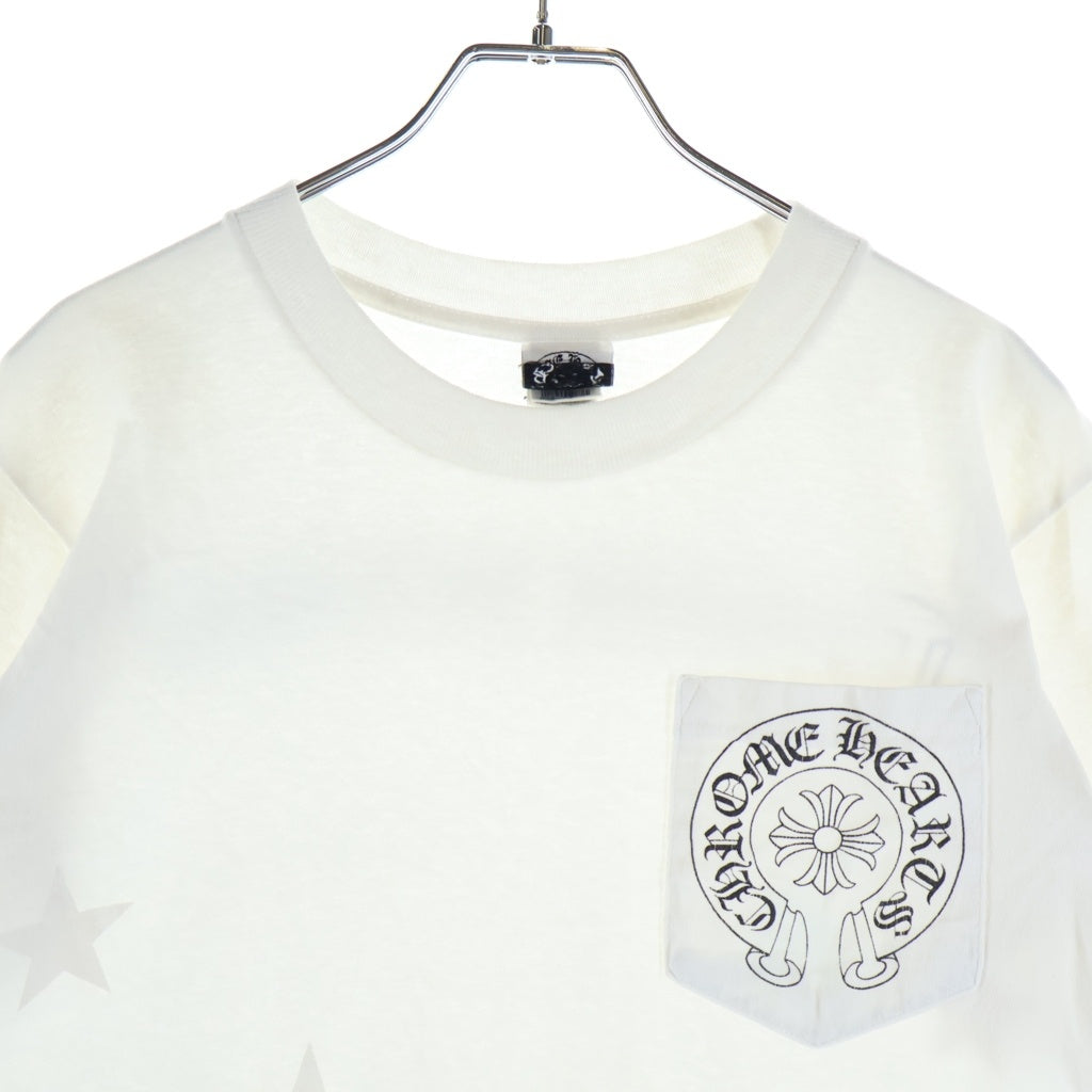 CHROME HEARTS(クロムハーツ) OLD BACK FLRL STAR S/S TEE オールド バックフローラル スタープリント半袖Tシャツ カットソー ホワイト