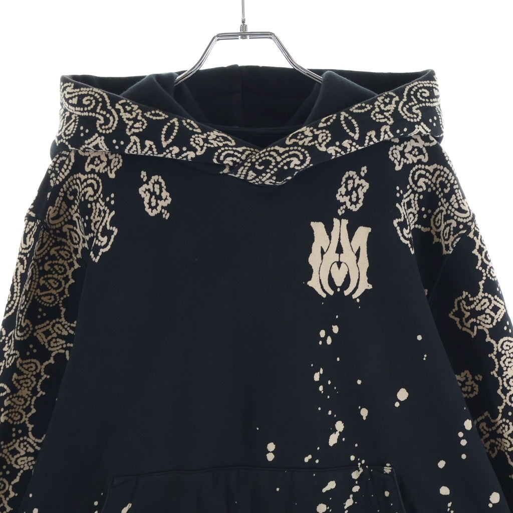 AMIRI(アミリ) Bandana Bleach Pullover Parka バンダナ ペイズリー ブリーチ プルオーバーパーカー ブラック