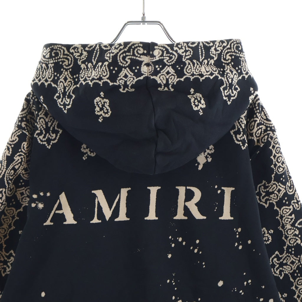 AMIRI(アミリ) Bandana Bleach Pullover Parka バンダナ ペイズリー ブリーチ プルオーバーパーカー ブラック