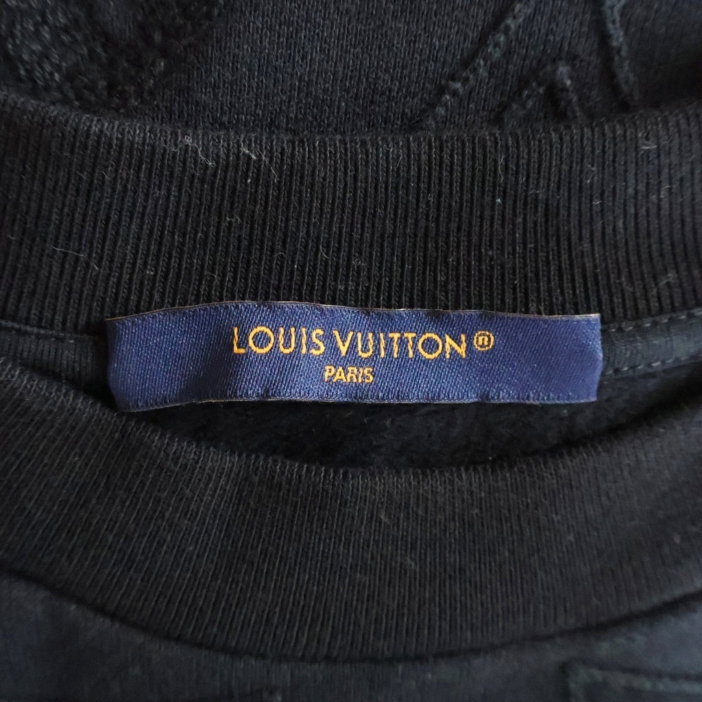 LOUIS VUITTON(ルイヴィトン) 24AW LV Logo Jacquard Embroidered Sweatshirt LVロゴ ジャガードエンブロイダリー スウェットシャツ RM242M IHN HRY83W ブラック