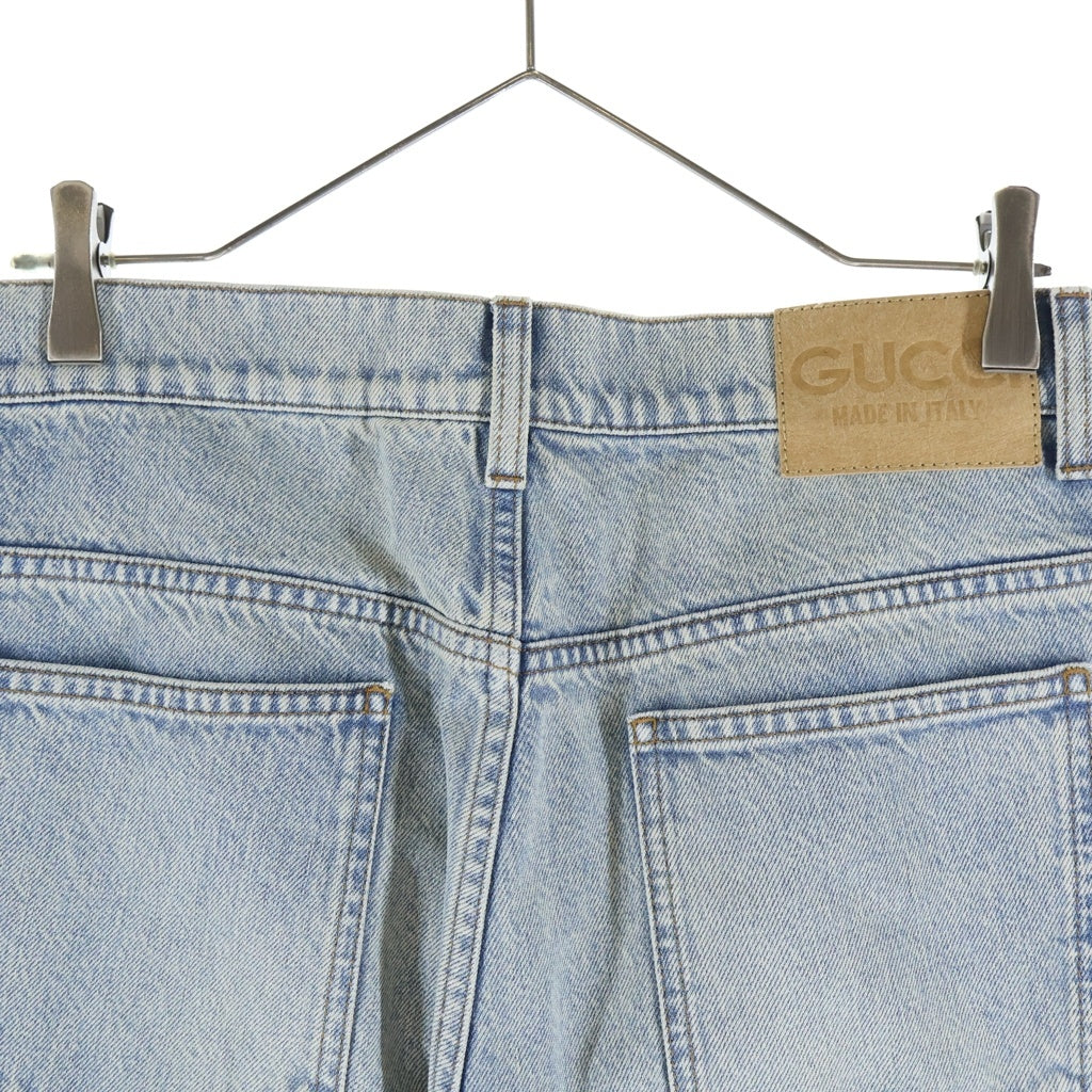 GUCCI(グッチ) GG ロールアップ ターンアップ ウォッシュド デニムパンツ ジーンズ 774078 XDCTN インディゴ