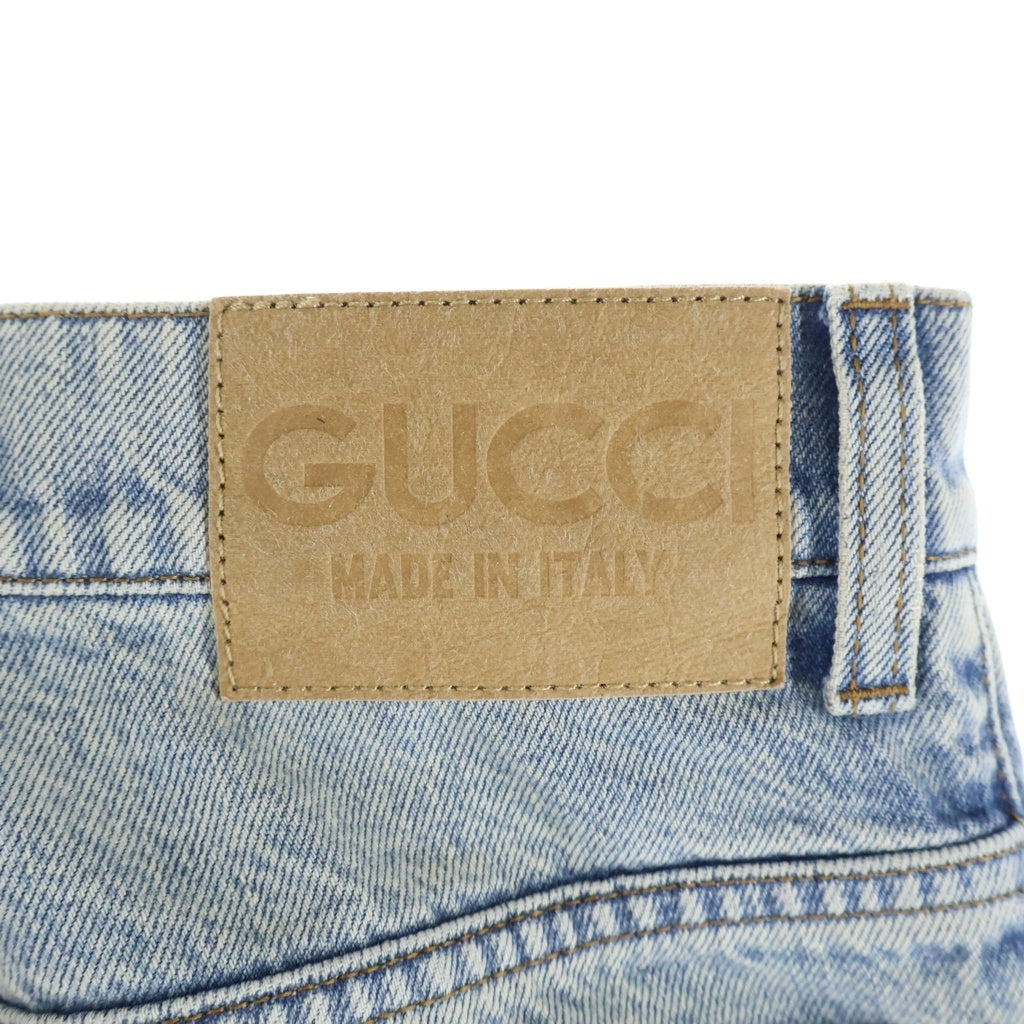 GUCCI(グッチ) GG ロールアップ ターンアップ ウォッシュド デニムパンツ ジーンズ 774078 XDCTN インディゴ