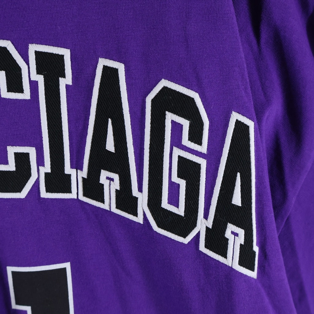 BALENCIAGA(バレンシアガ) 24AW Basketball Series オーバーサイズ クルーネック半袖Tシャツ パープル 787349TRVW95160
