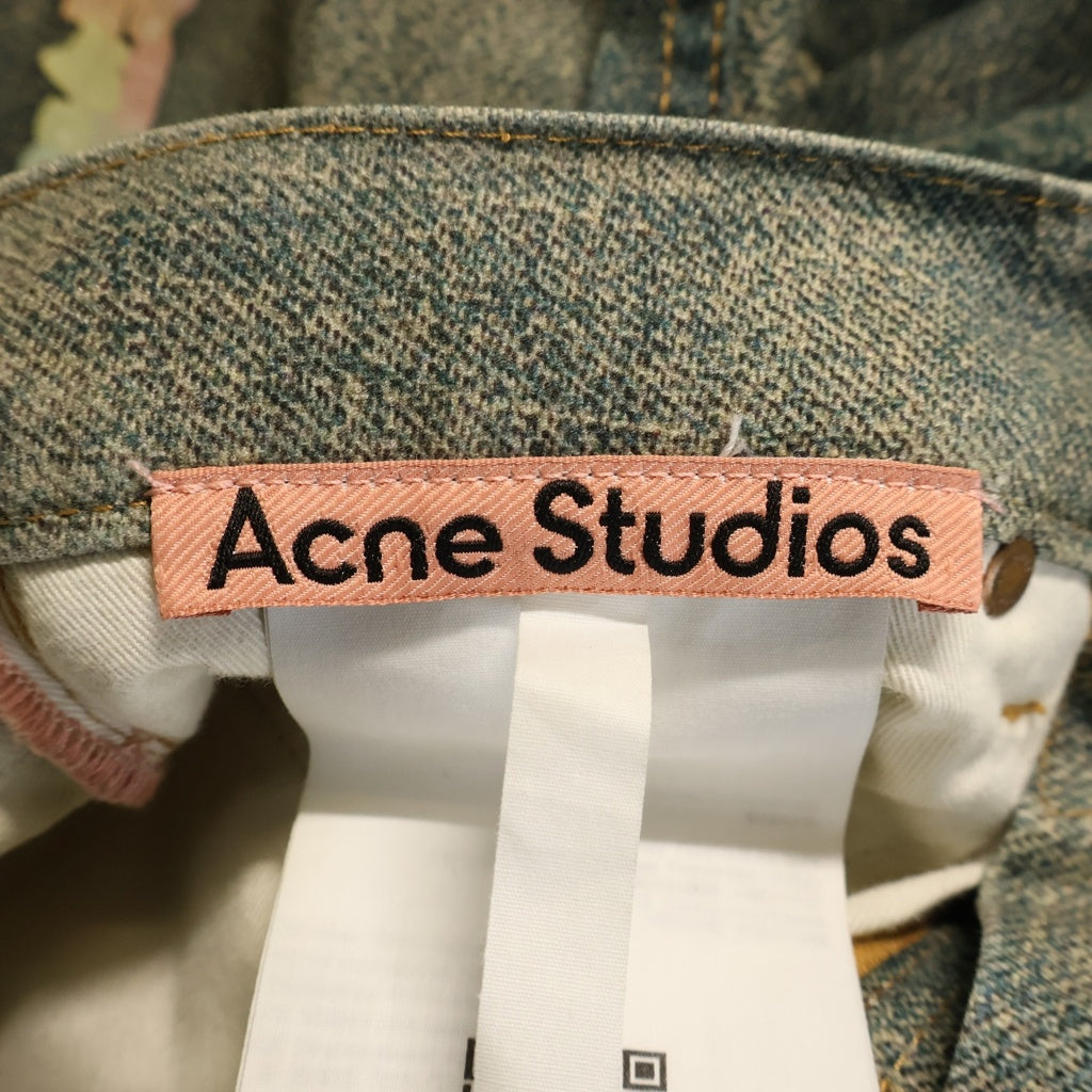 Acne Studios(アクネ ストゥディオズ) Baggy Fit Jeans 1981M 転写プリント ボタンフライ バギーフィット デニムパンツ インディゴ FN-MN-TROU001101