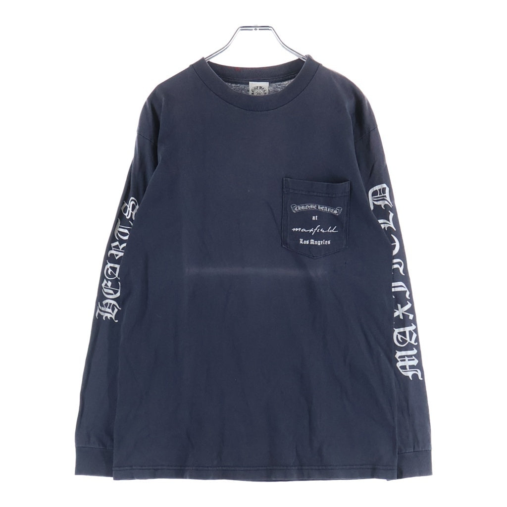 CHROME HEARTS(クロムハーツ) OLD ×max field Dagger L/S TEE オールド マックスフィールド ダガープリント 長袖Tシャツカットソー ネイビー