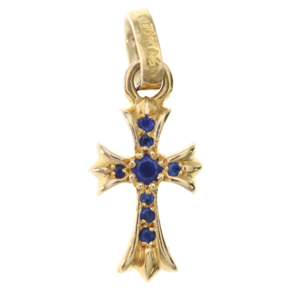 CHROME HEARTS(クロムハーツ) 22K CRS BBYFAT P/SAP ベイビーファットクロス PAVEサファイア ペンダントトップ ゴールド