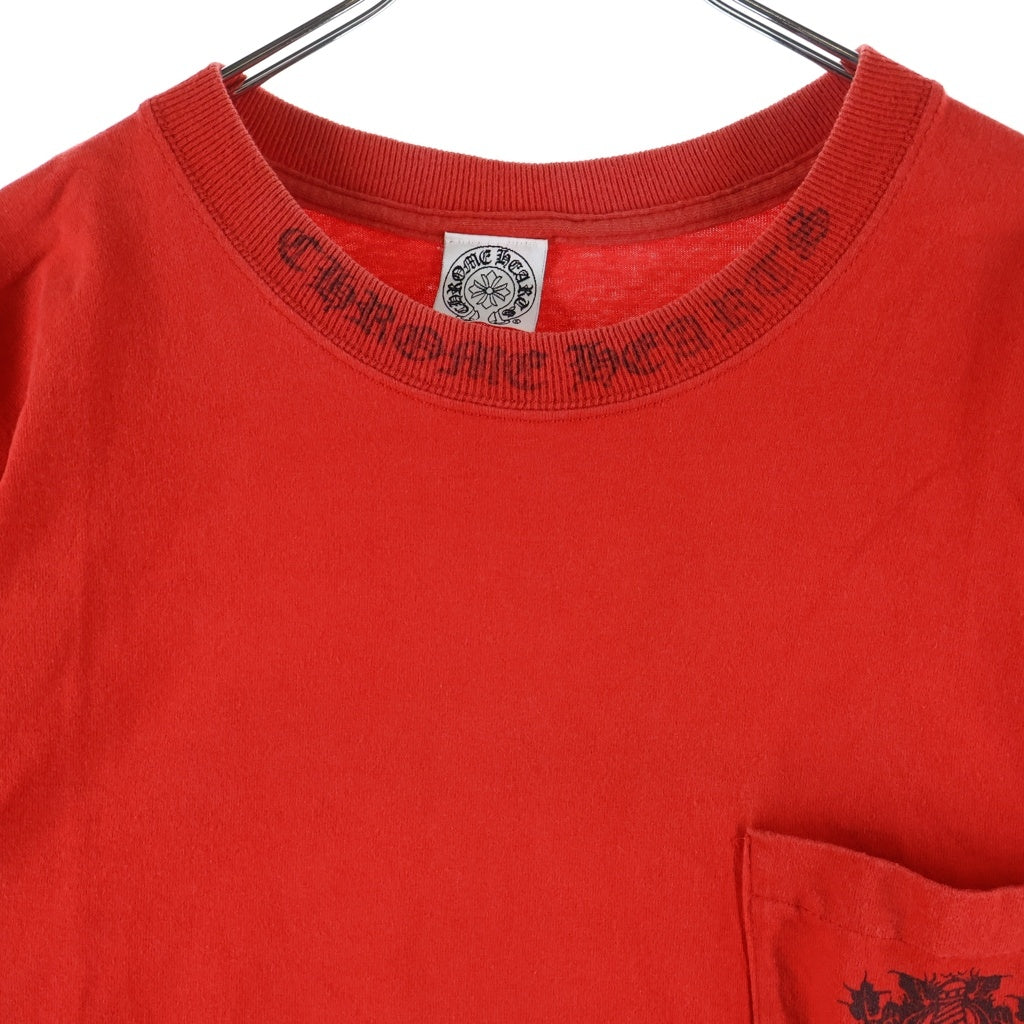 CHROME HEARTS(クロムハーツ) OLD Neck Logo Vine Dagger オールド ネックロゴ ヴァインダガー 半袖Tシャツカットソー レッド