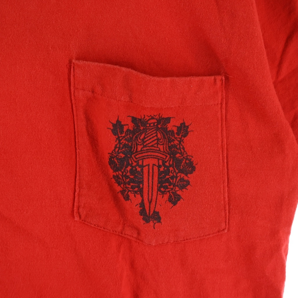 CHROME HEARTS(クロムハーツ) OLD Neck Logo Vine Dagger オールド ネックロゴ ヴァインダガー 半袖Tシャツカットソー レッド