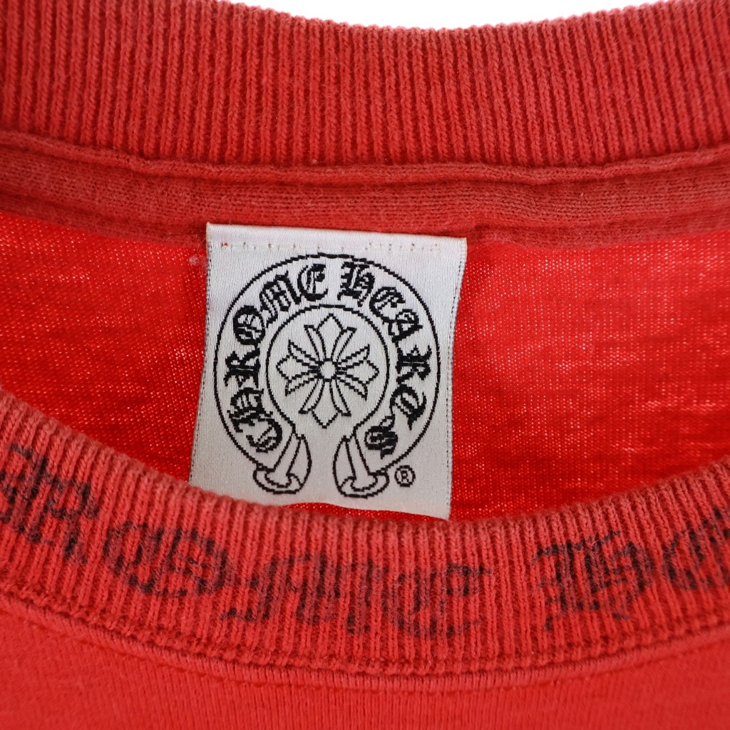 CHROME HEARTS(クロムハーツ) OLD Neck Logo Vine Dagger オールド ネックロゴ ヴァインダガー 半袖Tシャツカットソー レッド