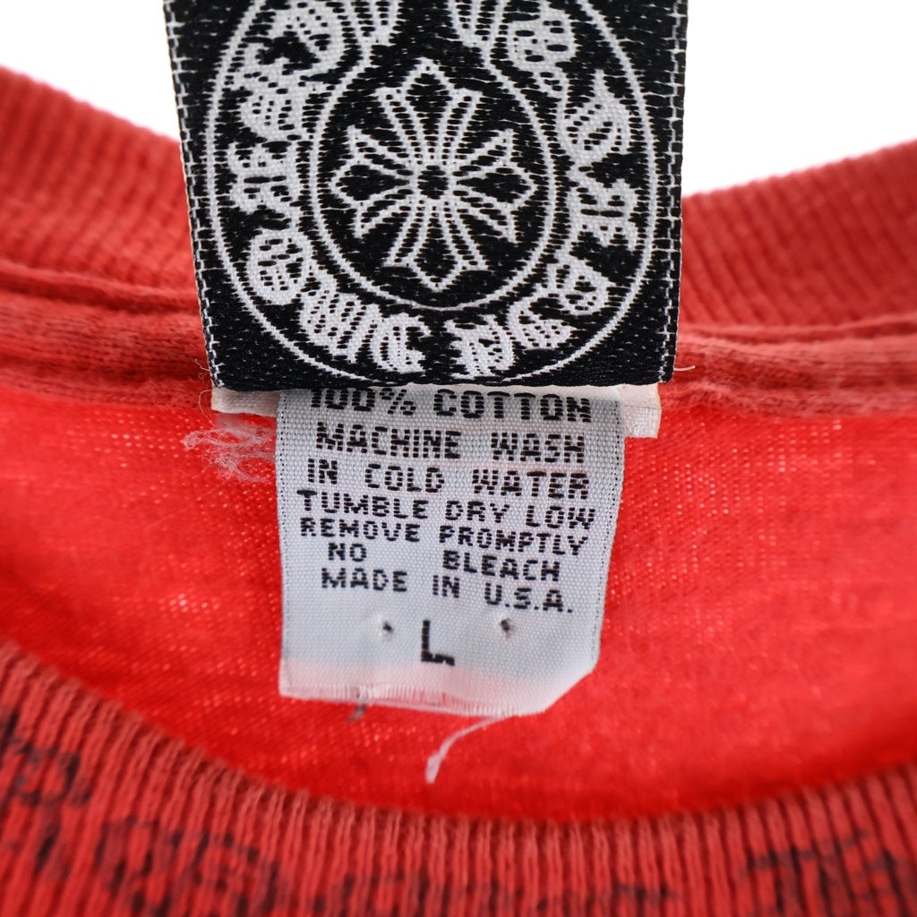 CHROME HEARTS(クロムハーツ) OLD Neck Logo Vine Dagger オールド ネックロゴ ヴァインダガー 半袖Tシャツカットソー レッド