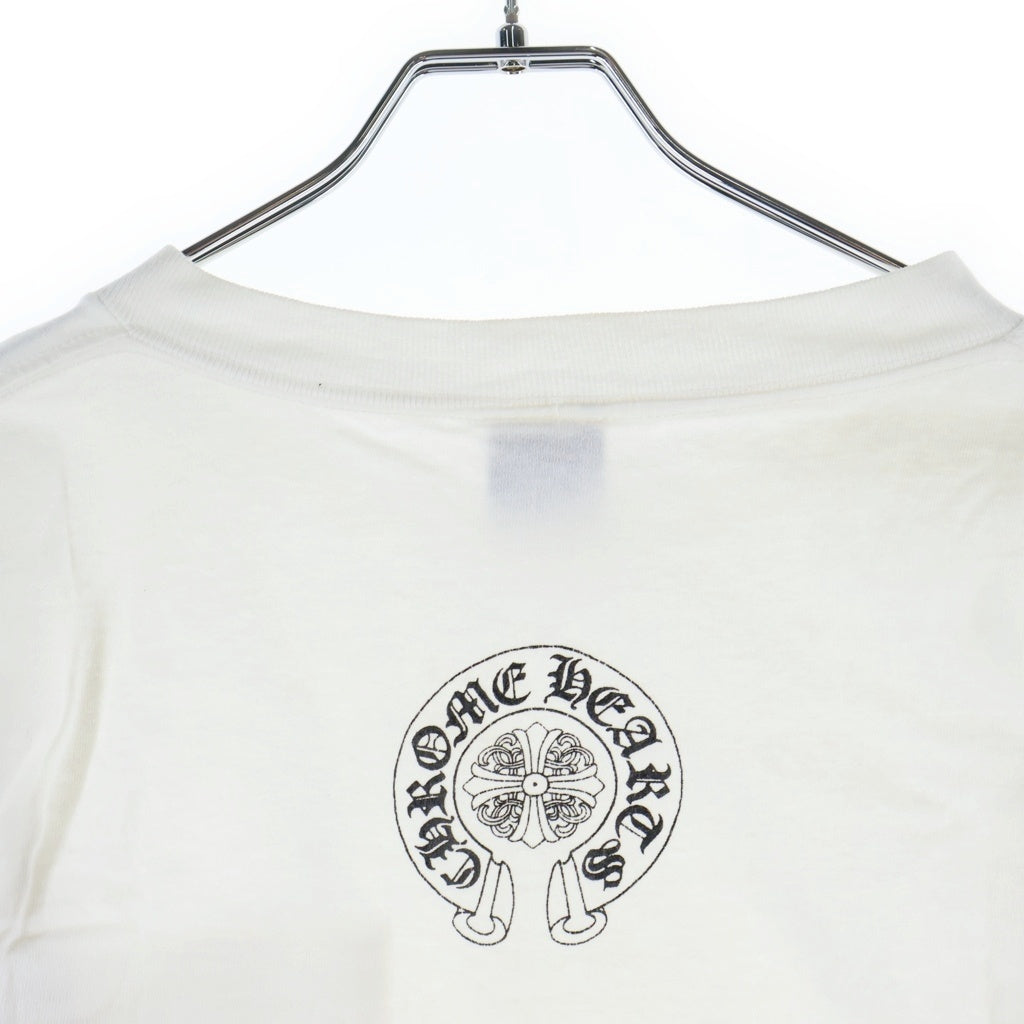 CHROME HEARTS(クロムハーツ) OLD L/S オールド 袖フローラル ヴァインダガーホースシュープリント 長袖Tシャツカットソー ホワイト