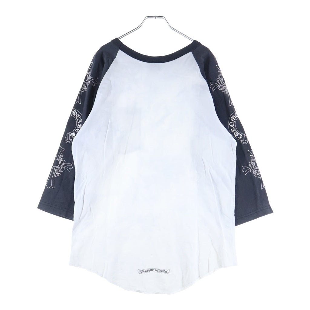 CHROME HEARTS(クロムハーツ) OLD FAIRY CROSS RAGLAN TEE オールド フェアリークロスラグラン長袖Tシャツ カットソー ホワイト/ブラック