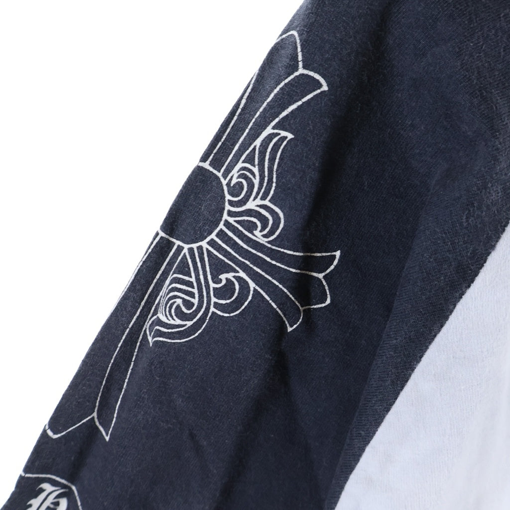 CHROME HEARTS(クロムハーツ) OLD FAIRY CROSS RAGLAN TEE オールド フェアリークロスラグラン長袖Tシャツ カットソー ホワイト/ブラック