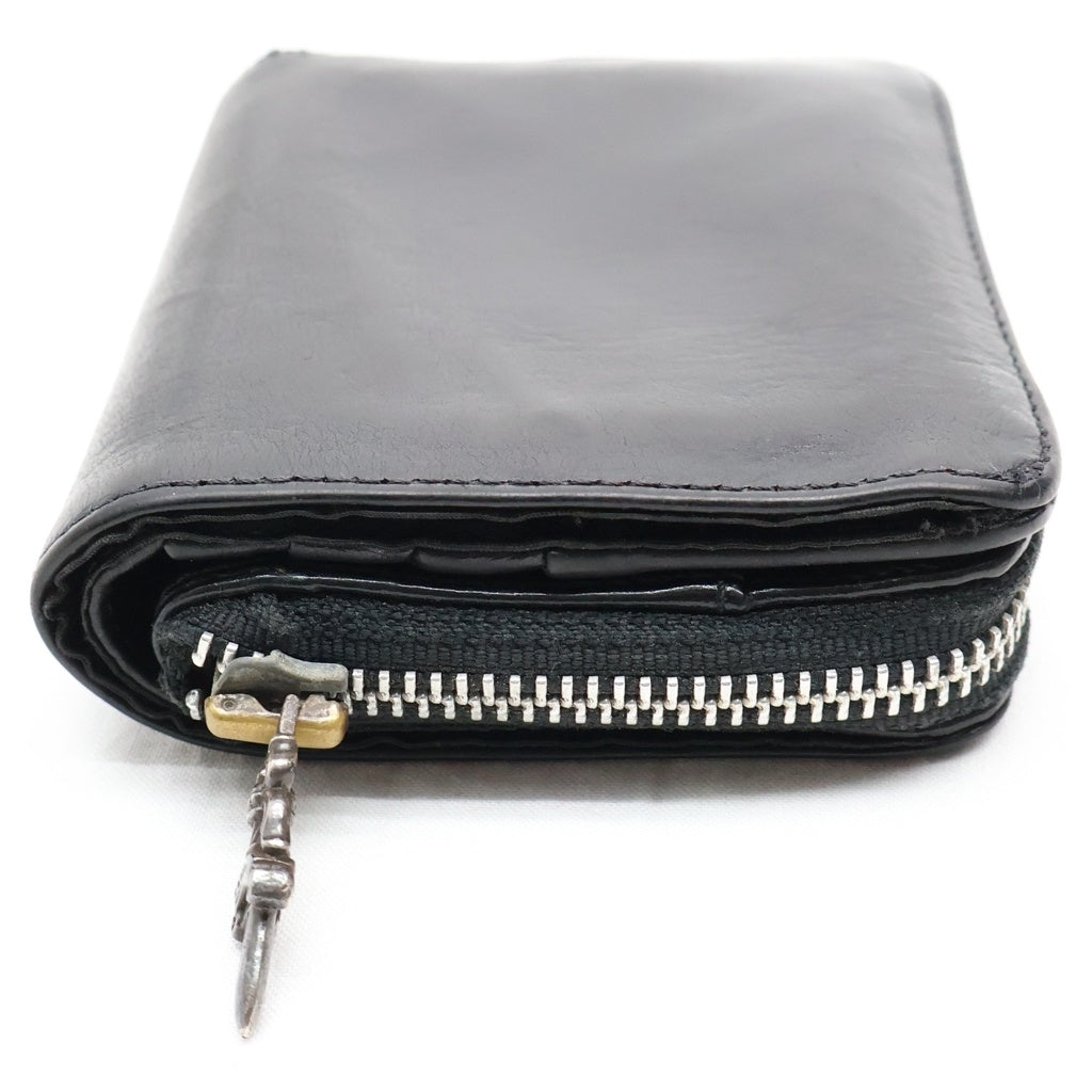 CHROME HEARTS(クロムハーツ) SQ ZIP BILL スクエアジップビル レザーウォレット 財布 ブラック