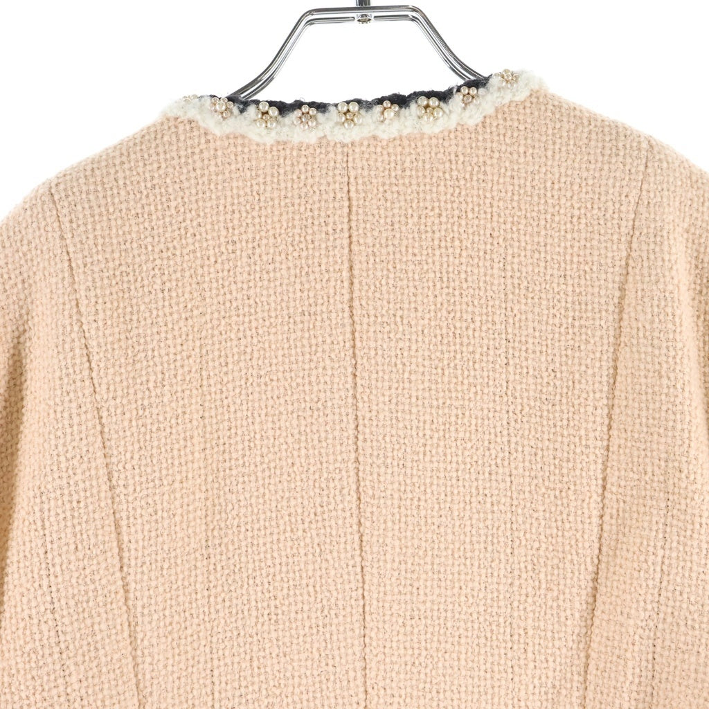 CHANEL(シャネル) 24AW Pearl Trim Tweed Jacket パールトリムツイードジャケット ピンク P77700V69436 レディース