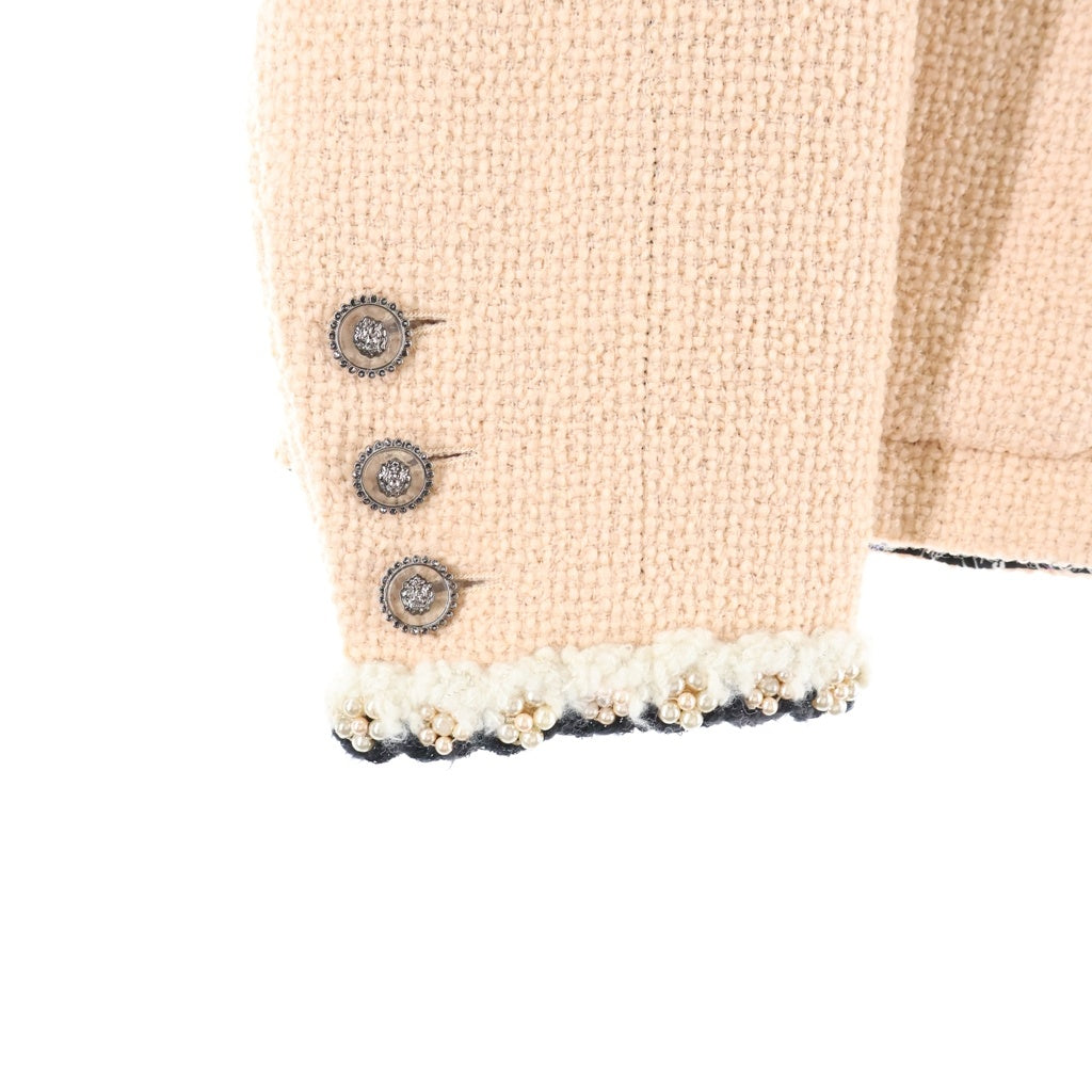 CHANEL(シャネル) 24AW Pearl Trim Tweed Jacket パールトリムツイードジャケット ピンク P77700V69436 レディース