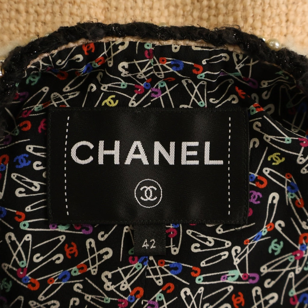 CHANEL(シャネル) 24AW Pearl Trim Tweed Jacket パールトリムツイードジャケット ピンク P77700V69436 レディース