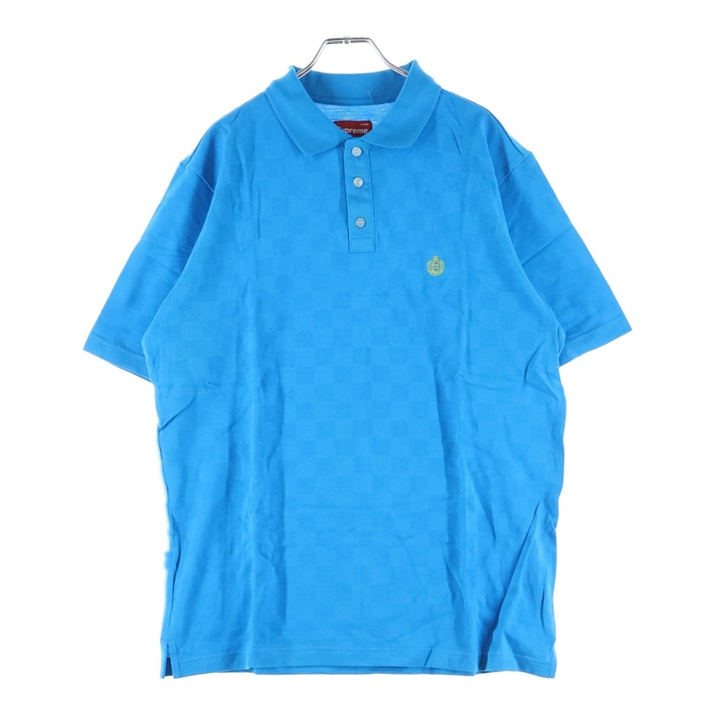 SUPREME(シュプリーム) 08AW Jacquard Check Polo ジャガードチェックポロ 半袖 ポロシャツ ブルー