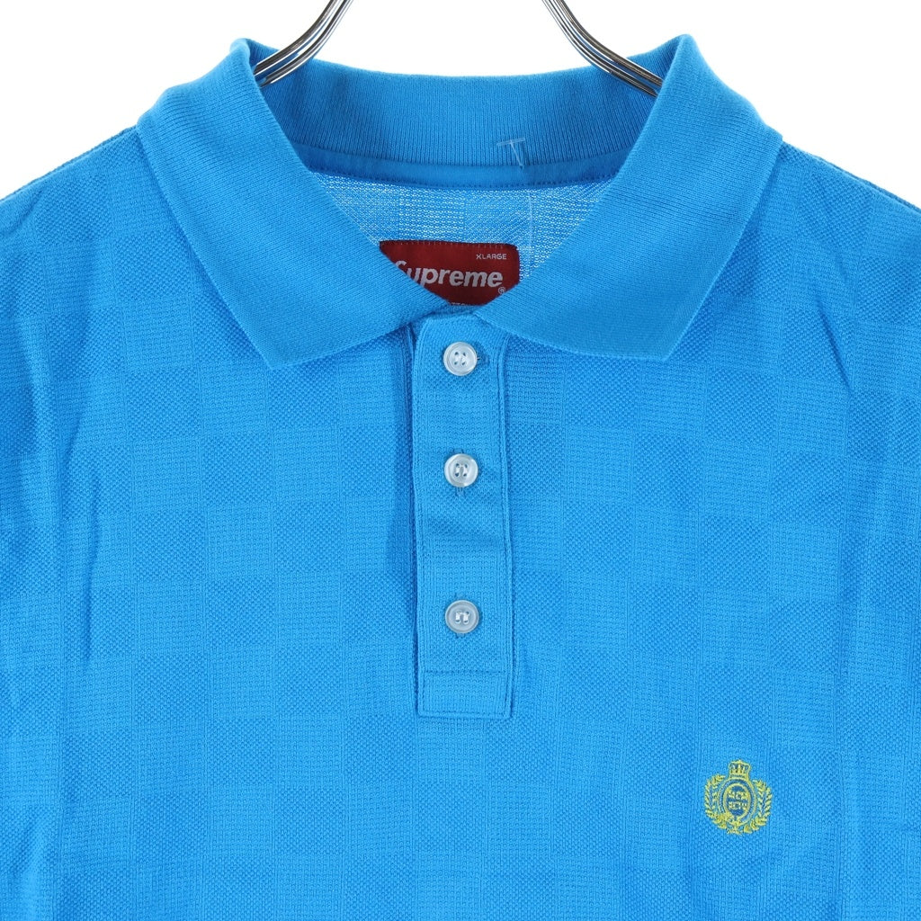 SUPREME(シュプリーム) 08AW Jacquard Check Polo ジャガードチェックポロ 半袖 ポロシャツ ブルー