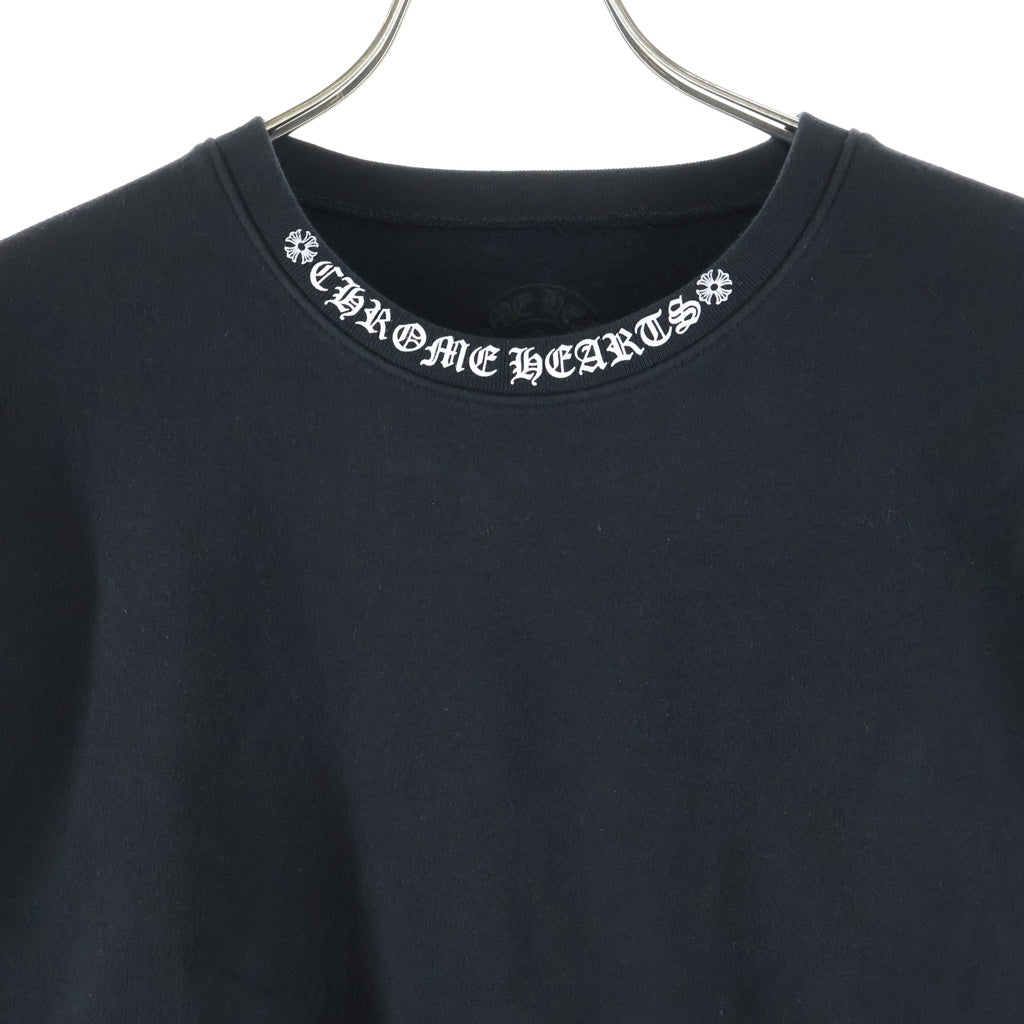 CHROME HEARTS(クロムハーツ) Neck Logo Crewneck Sweatshirt ネックロゴクルーネックスウェットシャツ トレーナー ブラック