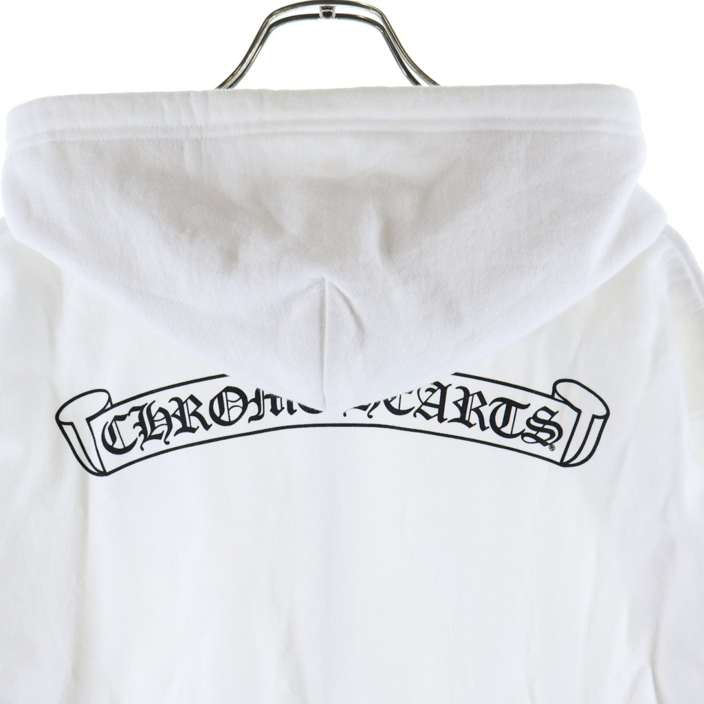 CHROME HEARTS(クロムハーツ) Back Scroll Label Logo Zip Up Hoodie バックスクロールラベル ロゴジップアップフーディ パーカー ホワイト