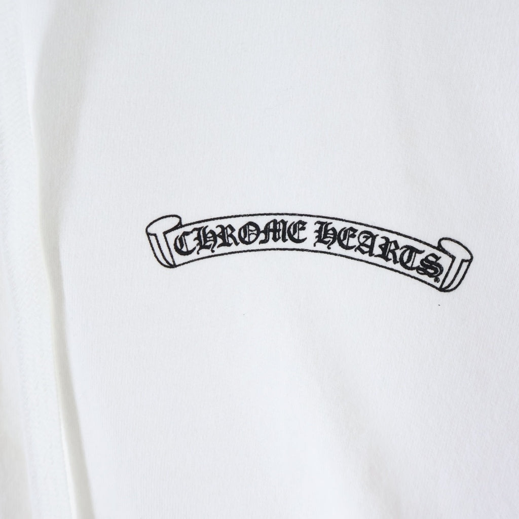 CHROME HEARTS(クロムハーツ) Back Scroll Label Logo Zip Up Hoodie バックスクロールラベル ロゴジップアップフーディ パーカー ホワイト