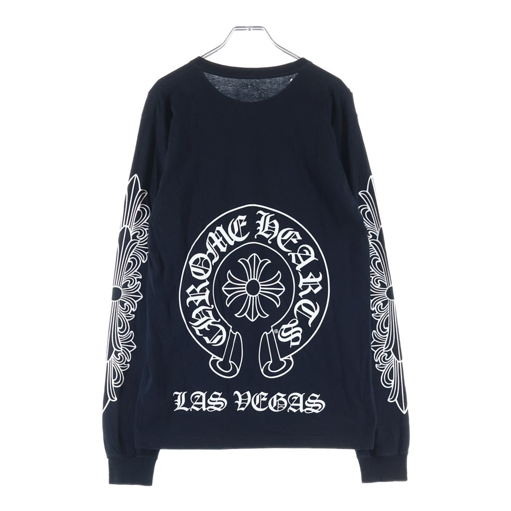 CHROME HEARTS(クロムハーツ) LAS VEGAS DBL FLRL L/S TEE ラスベガス限定 ダブルフローラルクロスプリント長袖Tシャツ ブラック