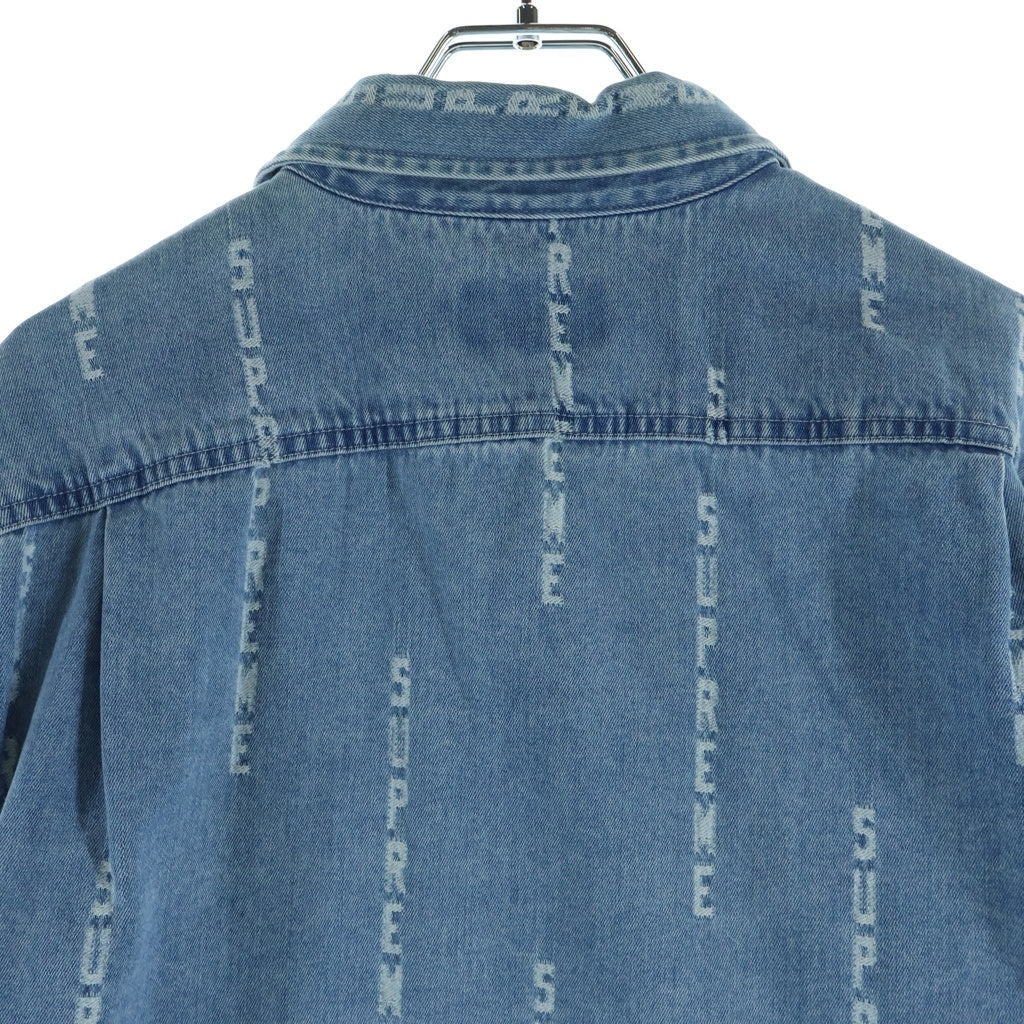 SUPREME(シュプリーム) 20AW Logo Stripe Jacquard Denim Shirt ロゴ ストライプ ジャガード デニムシャツ 長袖シャツ インディゴ
