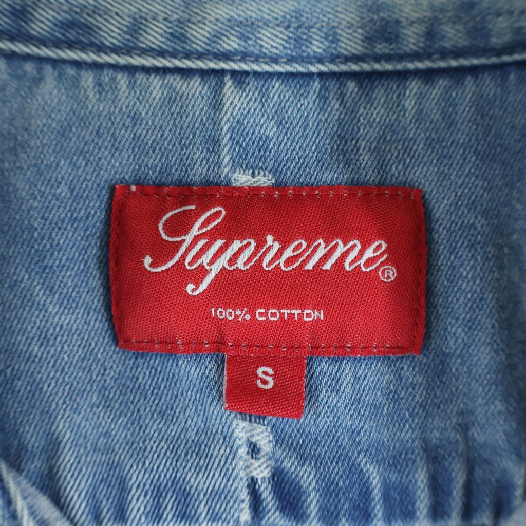SUPREME(シュプリーム) 20AW Logo Stripe Jacquard Denim Shirt ロゴ ストライプ ジャガード デニムシャツ 長袖シャツ インディゴ