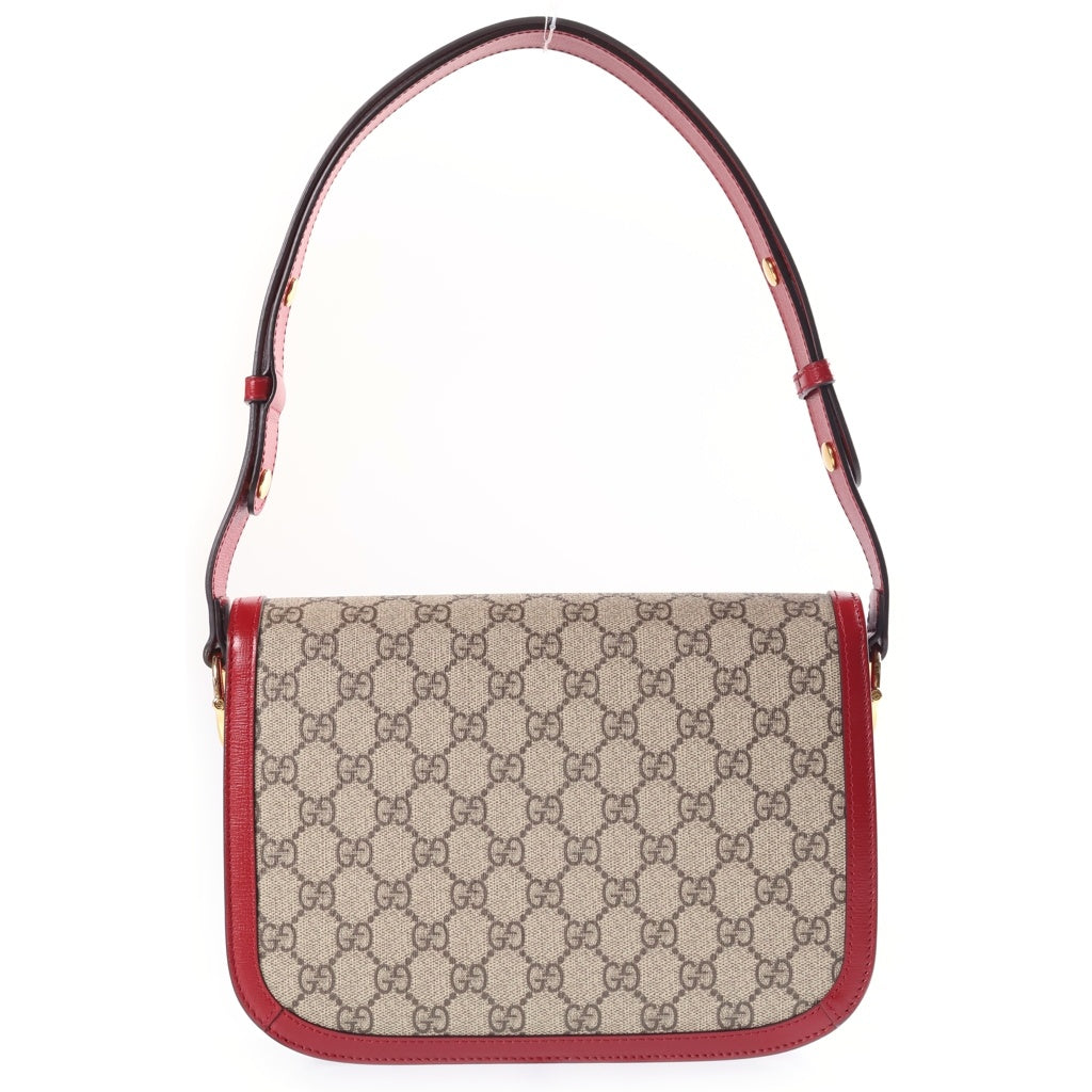 GUCCI(グッチ) ホースビット ショルダーバッグ PVCレザー ゴールド金具 658574 ブラウン/レッド