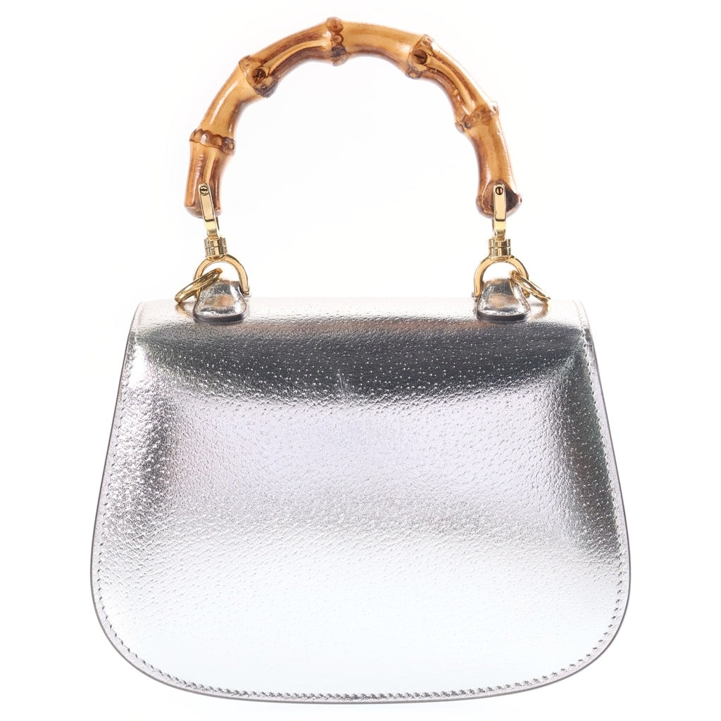 GUCCI(グッチ) バンブー ミニ レザー 2WAY ショルダーバッグ ハンドバッグ 686864 シルバー