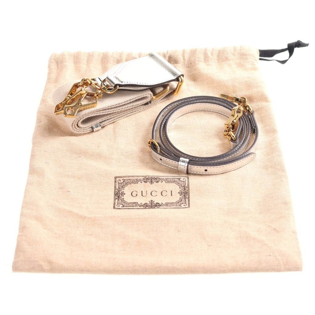 GUCCI(グッチ) バンブー ミニ レザー 2WAY ショルダーバッグ ハンドバッグ 686864 シルバー