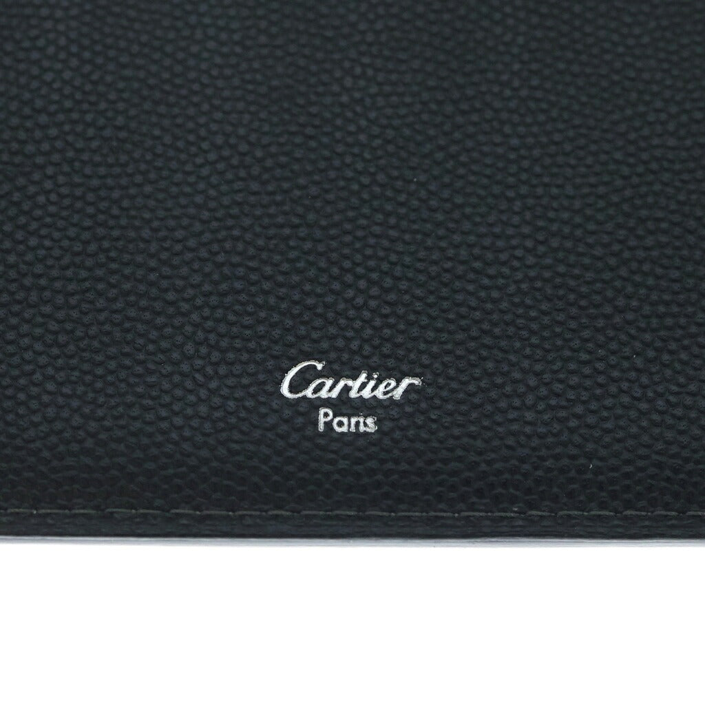 Cartier(カルティエ) サントス 2つ折長財布 ブラック レザー