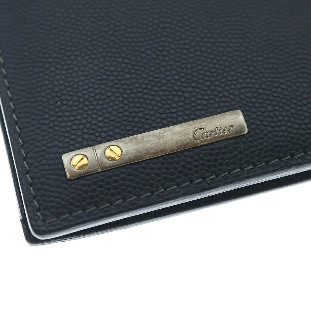 Cartier(カルティエ) サントス 2つ折長財布 ブラック レザー