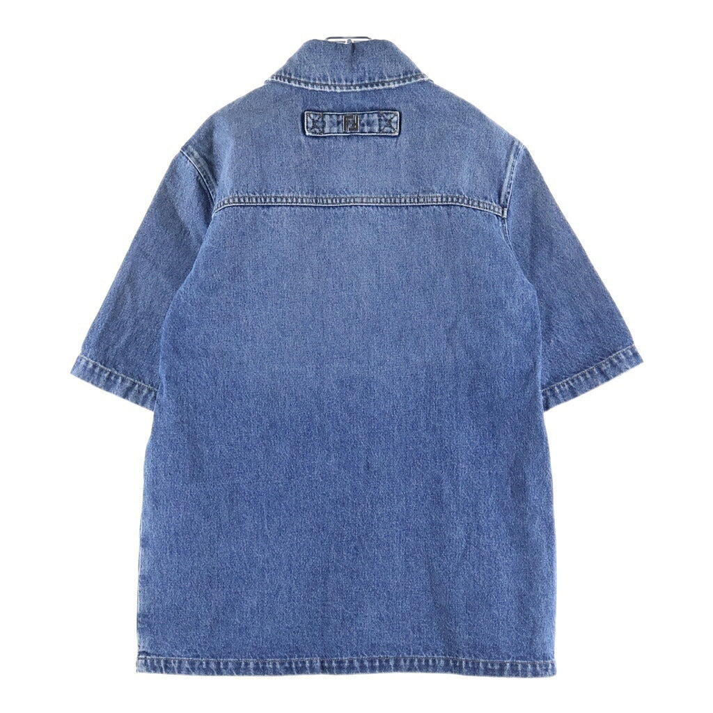 FENDI(フェンディ) Denim Shirt 胸ポケット 半袖デニムシャツ FW1315 AS02 インディゴ