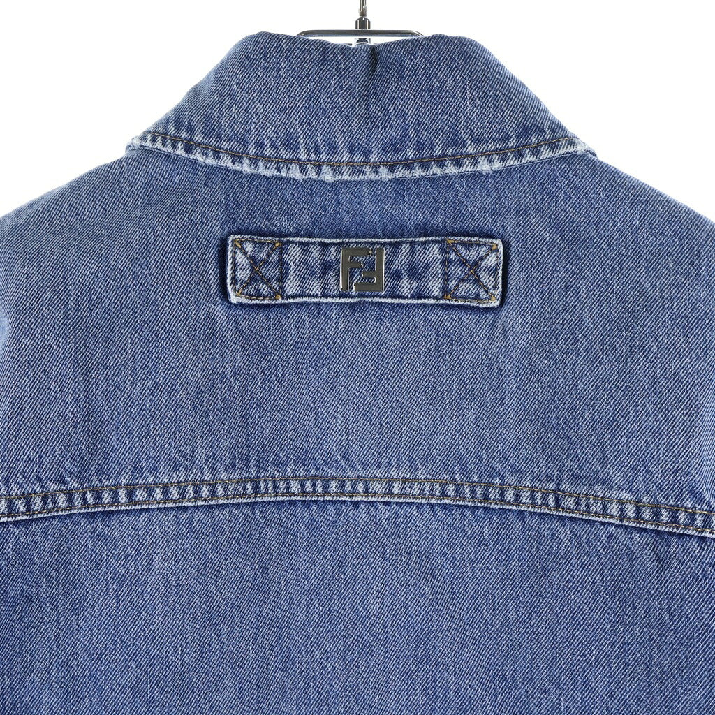 FENDI(フェンディ) Denim Shirt 胸ポケット 半袖デニムシャツ FW1315 AS02 インディゴ