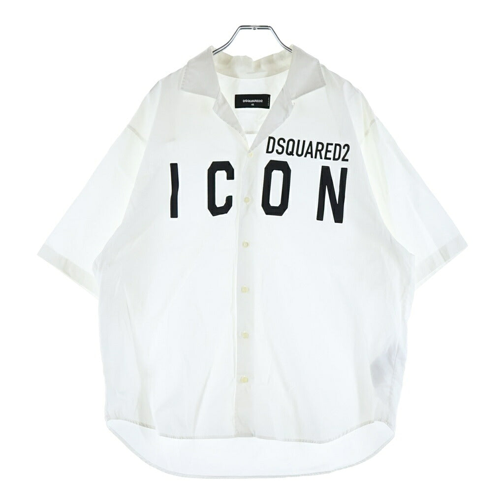 DSQUARED2(ディースクエアード) 20SS ICON オープンカラー半袖シャツ ホワイト S79DL0002 S36275