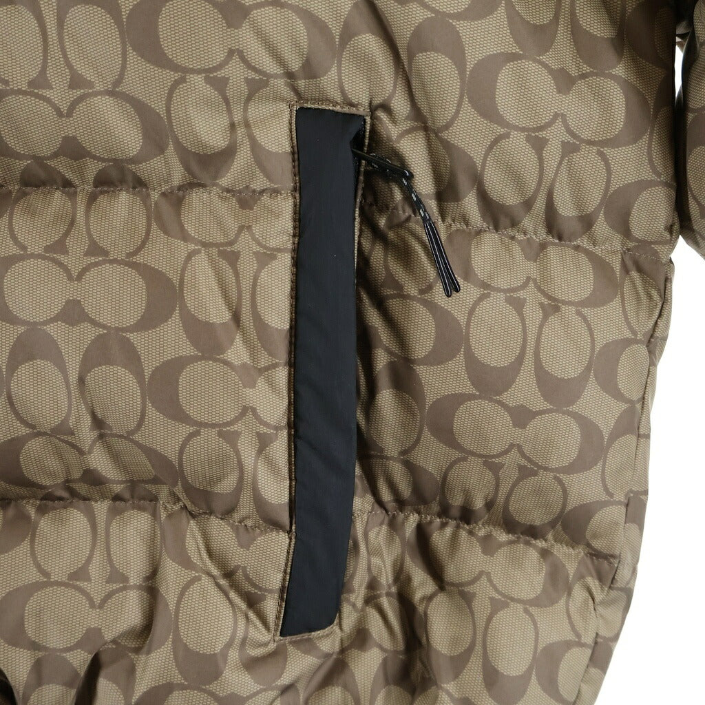 COACH(コーチ) シェルパ シグネチャー ダウンジャケット CE338 ベージュ/ブラック